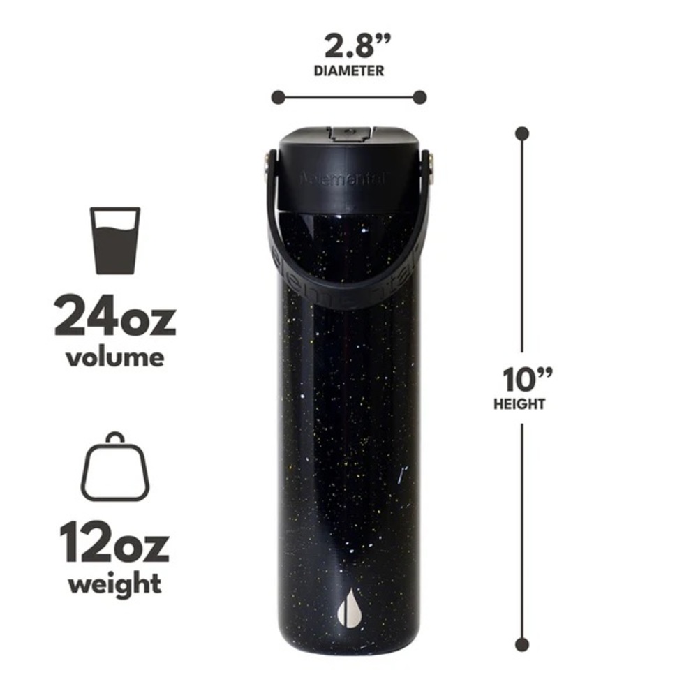 Elemental 24oz Insulated Water Bottle- Black Speckle - Picture 3 of 7